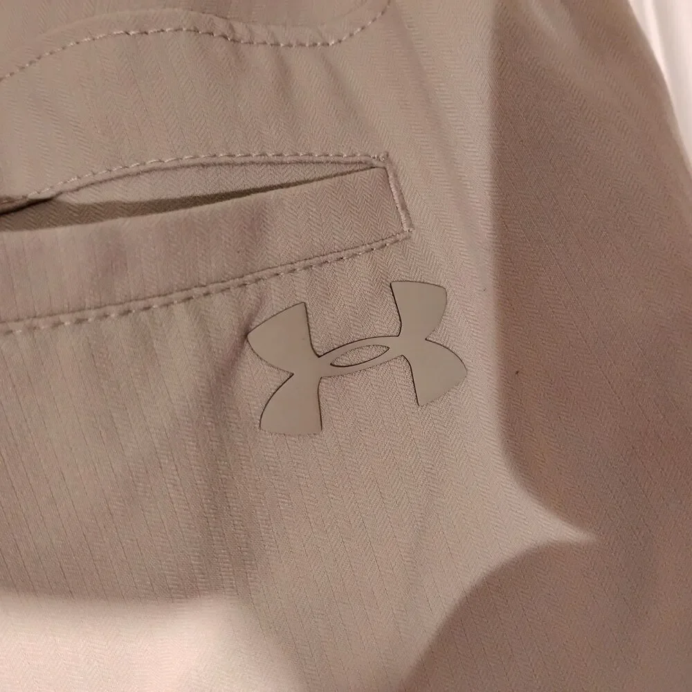 Under Armour pants mens 36x30 beige khaki flat front golf straight leg relaxed - Picture 3 of 10